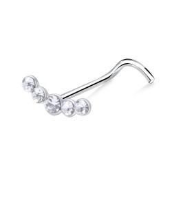 Silver Curved Nose Stud NSKZ-1760